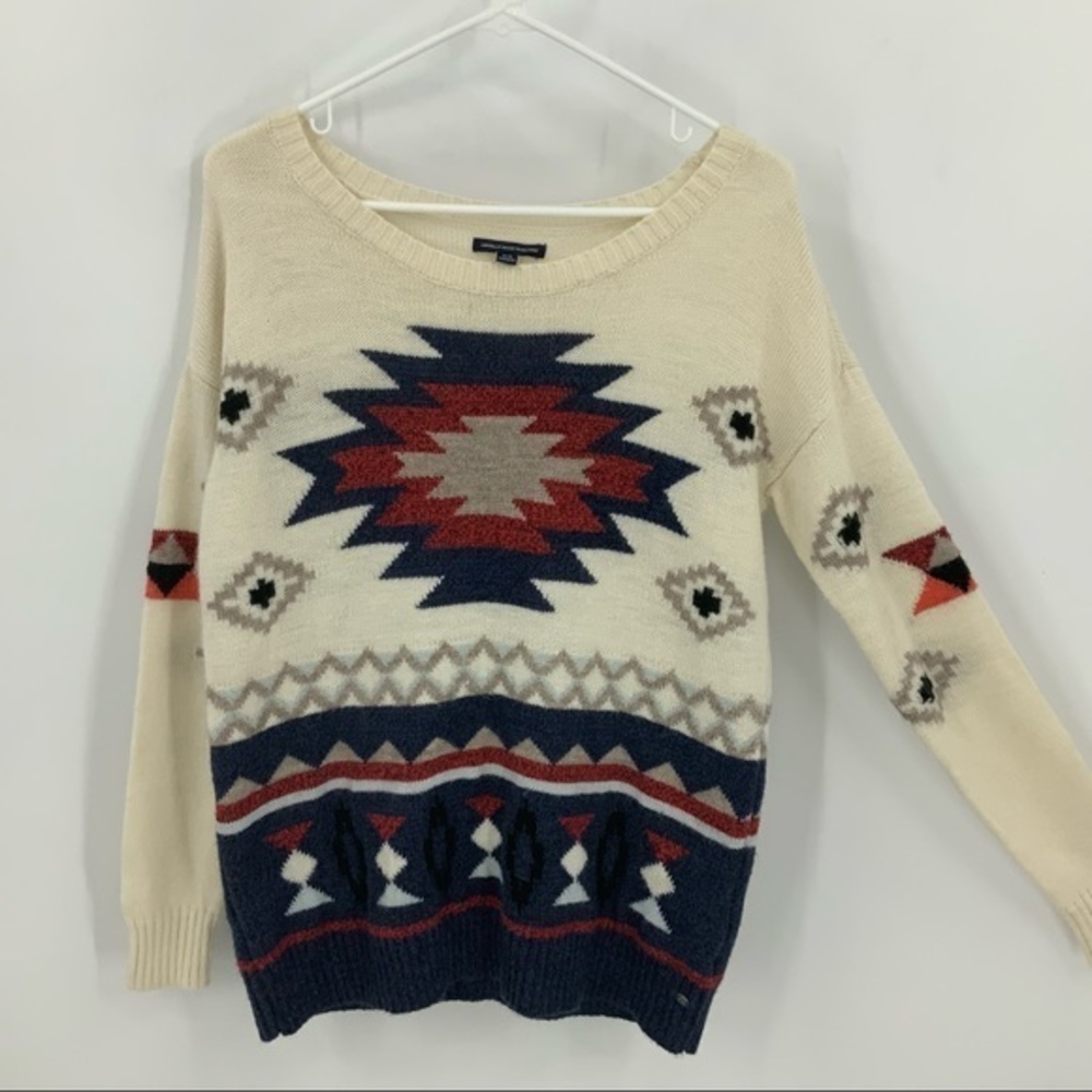 American Eagle wool blend Aztec print sweater M